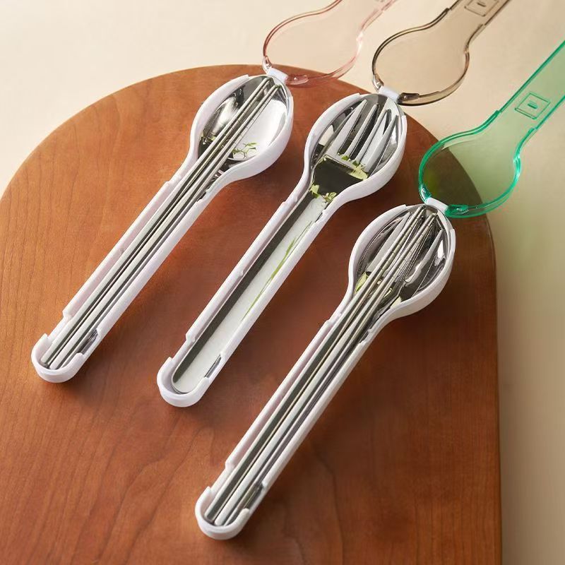 Camp Utensil Set - Portable Cutlery Set with Storage Box