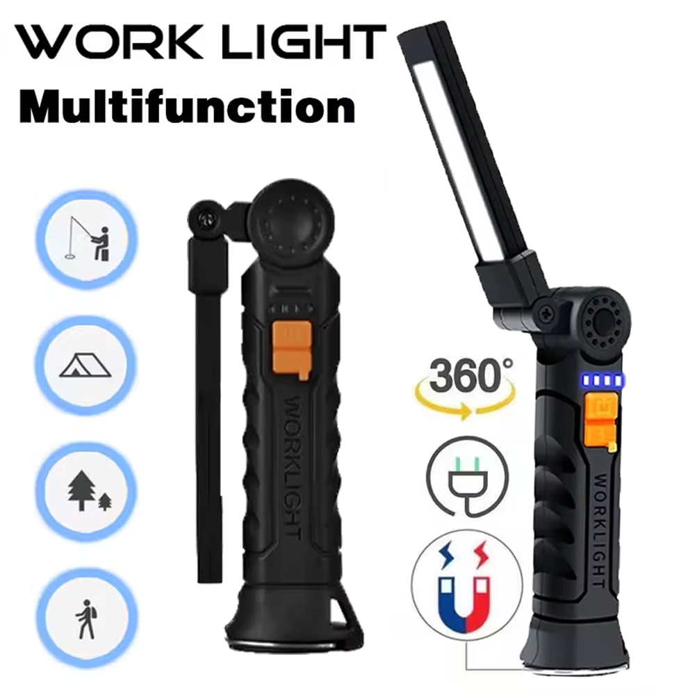 Outdoor Camping Lampe - Portable COB LED Flashlight USB Rechargeable