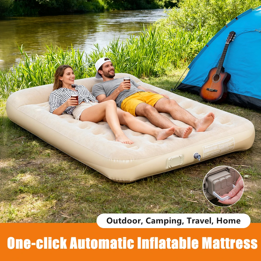 New Air Mattress Built-in Pump - Camping Outdoor Or Indoor 评论和价格
