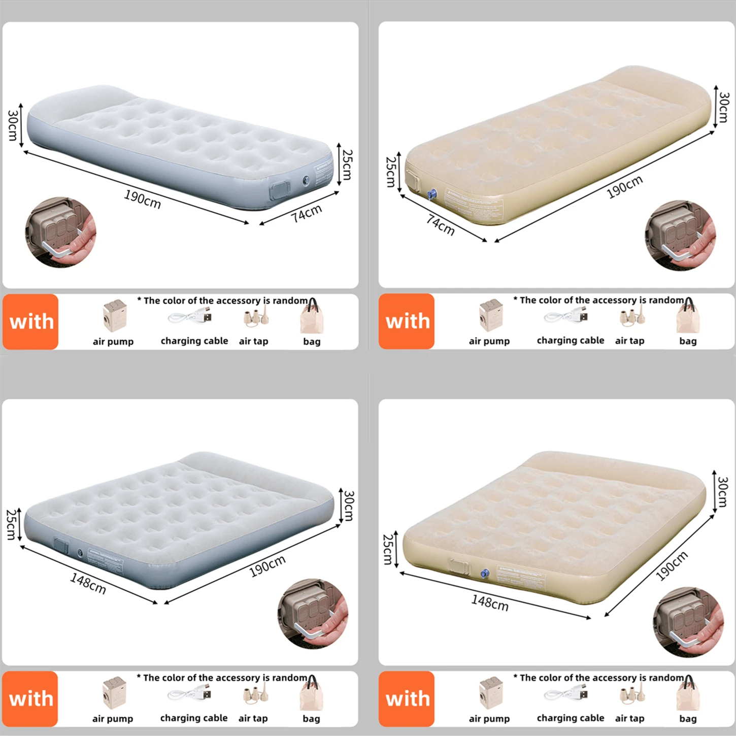 New Air Mattress Built-in Pump - Camping Outdoor Or Indoor 评论和价格