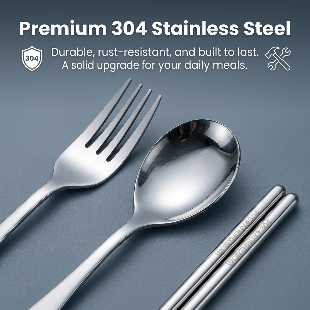 Portable Cutlery Set Stainless - Camp Utensil Set 评论和价格