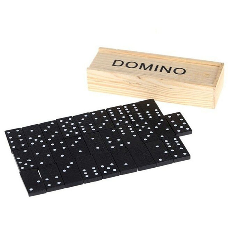 28pcs/Set Wooden Domino Board  - Outdoor Camping Games For Kids 评论和价格