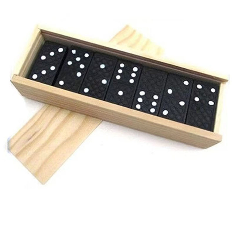 28pcs/Set Wooden Domino Board  - Outdoor Camping Games For Kids 评论和价格