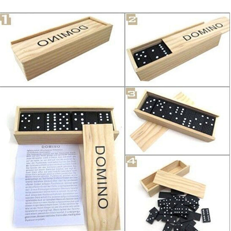 28pcs/Set Wooden Domino Board  - Outdoor Camping Games For Kids 评论和价格