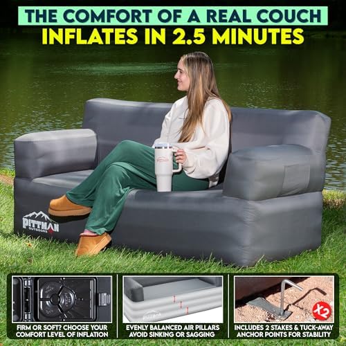 Pittman - Inflatable Couch wit - Camping Outdoor Or Indoor 评论和价格