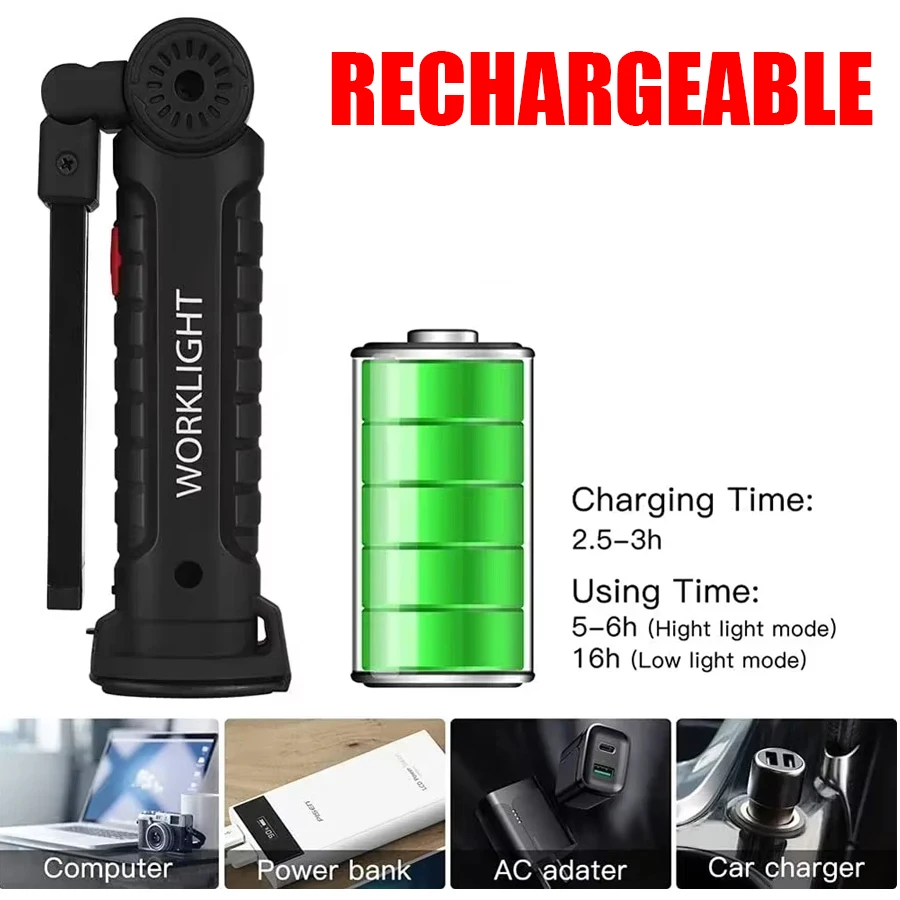 Rechargeable Magnetic Work Lig - Outdoor Camping Lampe 评论和价格