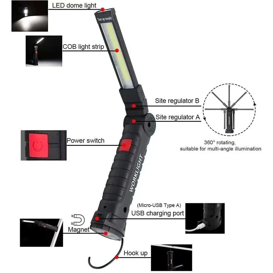 Rechargeable Magnetic Work Lig - Outdoor Camping Lampe 评论和价格