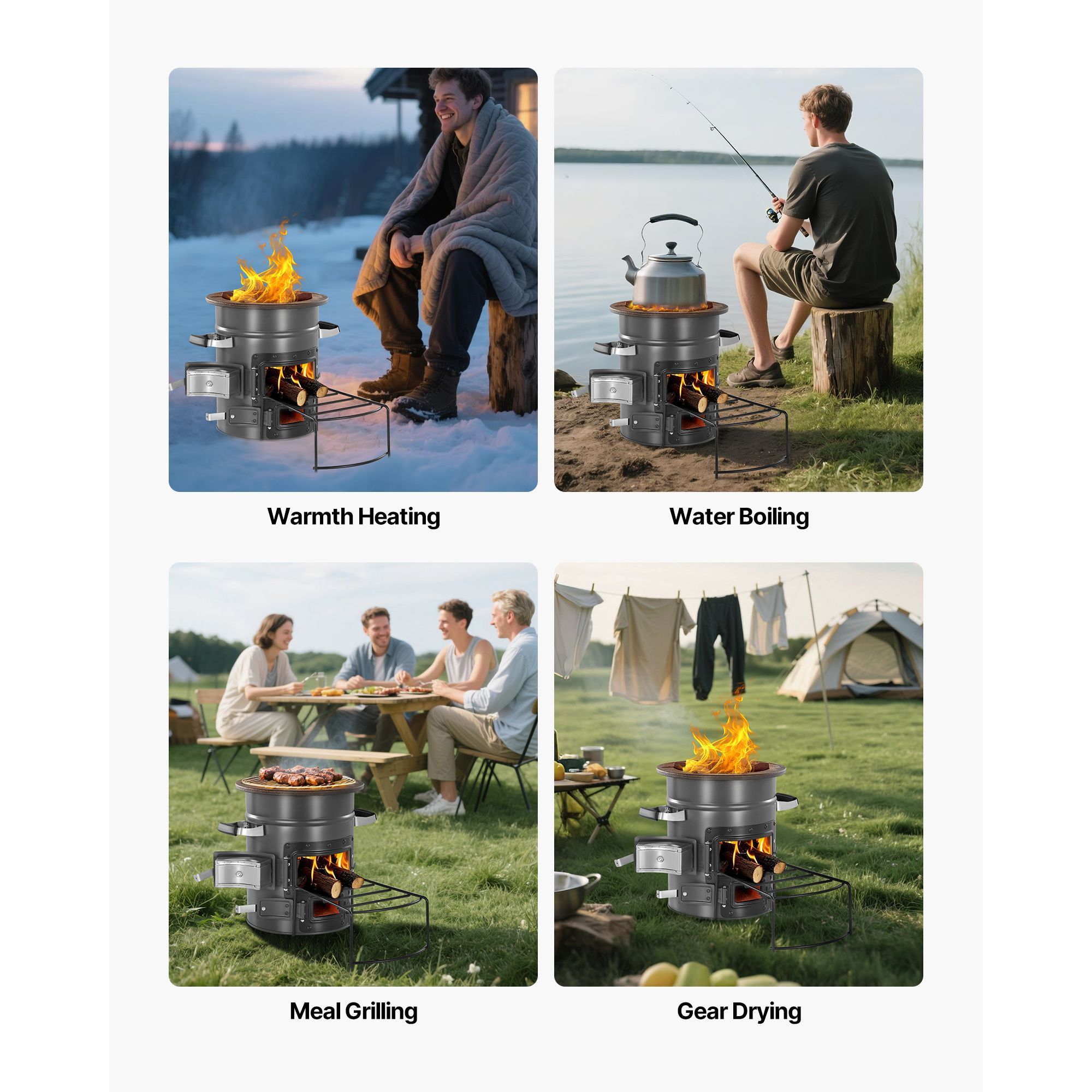 Camping Rocket Stove, Wood Bur - Camping Outdoor Or Indoor 评论和价格