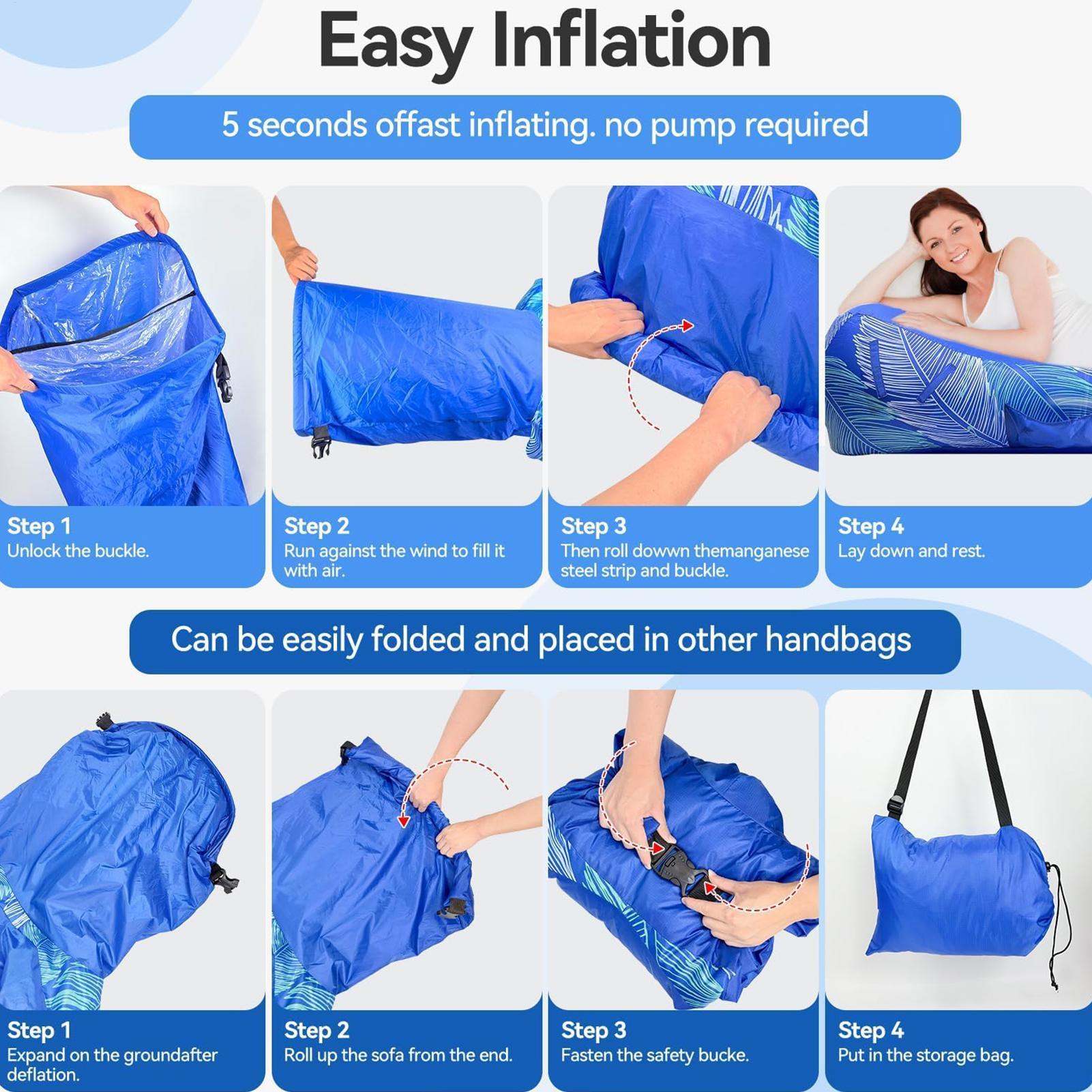 Inflatable Lounger with Sunsha - Outdoor Camping Canopy 评论和价格