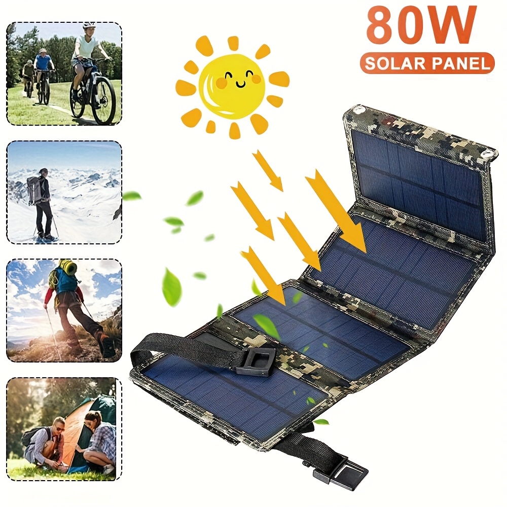 [Solar Panel] 80W Portable Fol - Outdoor Camping Hiking 评论和价格