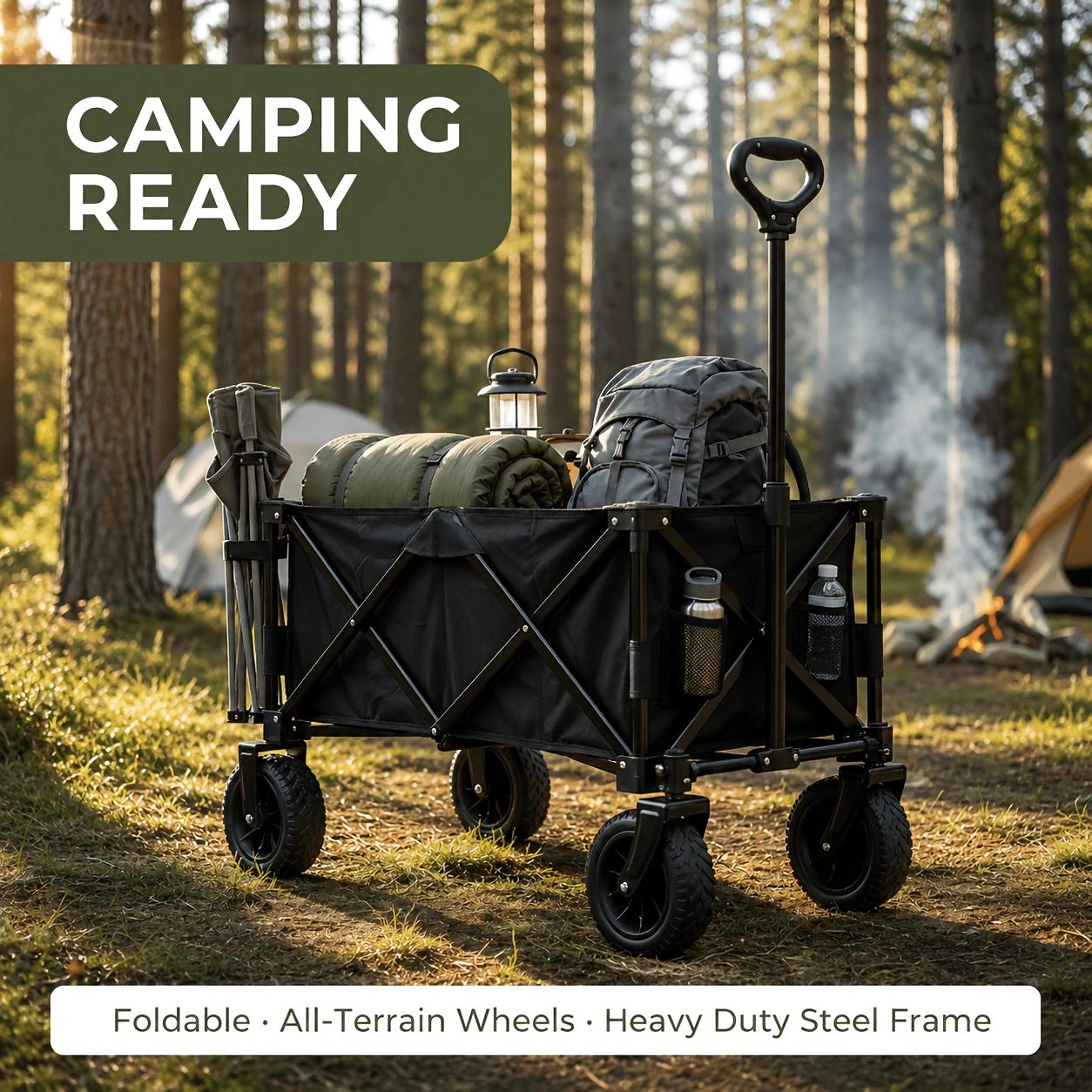 Heavy Duty Foldable Wagon Cart - Outdoor Camping Shop 评论和价格