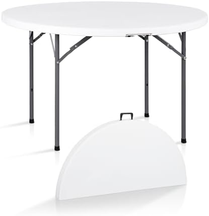 4 Foot Round Folding Card Tabl - Camping Outdoor Or Indoor 评论和价格